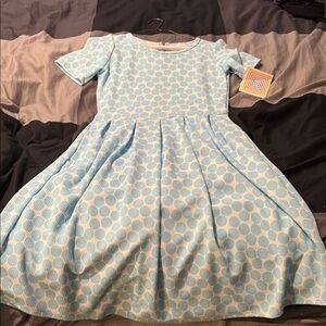 NWT LuLaRoe Blue Polka Dot Amelia Dress
